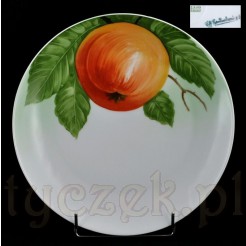 Porcelana Bavaria - malowane jabłko na tle liści