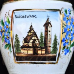 Ręcznie malowany obrazek "Kirche Wang" na antyku z XIX wieku
