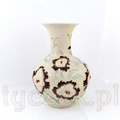 Wysoki na ponad 24 cm wazon z porcelany kremowej