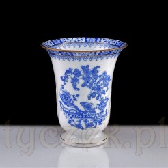 Wazonik do ciętych kwiatów z porcelany w biało niebieskim wzorze China Blau