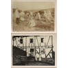 Pora żniw oraz osoby pozujące przed domem z muru pruskiego na zdjęciach z 1926 r.