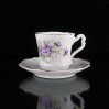 Kawowe DUO REX – śląska porcelana w fioletowe kwiaty – Carl Tielsch Alt Wasser