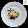 Malowana patera w jabłka i orzechy sygnowana porcelana z XIX wieku