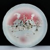 Talerz ceramiczny marki Stanisław Mańczak Chodzież z widokiem na zaśnieżone chaty