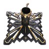 Art Deco choinkowy stojak metalowy w matowej czerni ze złoceniami