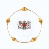 Zabytkowa popielniczka EPIAG ROYAL z herbem Gdańska, złocona, lata 1918-1945