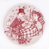 Kolekcjonerska plakietka Wiinblad Nymolle December Mirakel, ceramika vintage z ilustracją rodziny