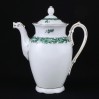 Elegancki dzbanek do mocnej kawy z porcelany niemieckiej 1922. Seria Barock, sygnatura „Modell Ph. Rosenthal" – projekt osobisty założyciela. Zielona girlanda