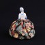 Elegancka lalka Half Doll z porcelany, ozdobiona kolorową tkaniną