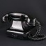 Vintage telefon bakelitowy W38 z 1953 roku, szklane dzwonki, tarcza numeryczna, produkcja NRD