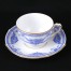 Filiżanka mocca Eamag Bavaria z niebieskim dekorem róż i złotą linią. Klasyka porcelany międzywojennej z Bawarii. Kup w antyczek.pl