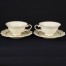 Rzadka porcelana śląska Carstens Sorau fason Kavalier. Oryginalne duo z lat 1925-39, ecru ze złoceniem. Idealne jako para
