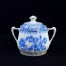 Niebiesko biały motyw China blau na szlachetnej porcelanowej cukiernicy