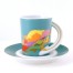Modernistyczna filiżanka espresso Rosenthal Cupola nr 9 z dynamicznym uchwytem i abstrakcyjnym motywem