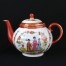 Oryginalny czajnik chinoiserie z motywem chińskim, porcelana sygnowana, około 1900-1950. Unikatowy design dla kolekcjonerów i miłośników Orientu.