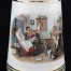 Piękna scena rodzajowa z początku XX wieku na porcelanie śląskiej