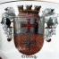 ELBING malowany herb na zabytkowej filiżance z porcelany
