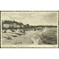 Widok kartki pocztowej przedstawiającej plaże w Sopocie.