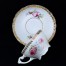 ładnie zdobiona, tłoczona i złocona porcelana dawna