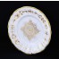Zabytkowy talerz deserowy porcelanowy Joseph Schachtel ze złoceniami słonecznymi 1880-1900