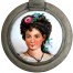Ręcznie malowana miniatura na porcelanie - portret kobiety