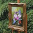 Bukiet w angielskim stylu z przepięknych ogrodowych kwiatów malowany na porcelanie