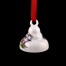Dzwonek wykonano z wysokiej jakości białej porcelany.