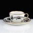 Malowany ręcznie szary smok na białej porcelanie