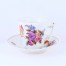 Rzadka filiżanka porcelana swirl XIX wiek sygnatura Y kwiaty róże piwonie bratki