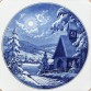 1970 rok MEISSEN- talerz bożonarodzeniowy z zimową scenerią