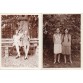 Dwie pamiątkowe fotografie przedstawiające młode dziewczęta z warkoczami