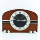 Art Deco dębowy zegar kominkowy HAU chrom + okleina