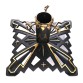 Art Deco choinkowy stojak metalowy w matowej czerni ze złoceniami