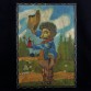 Baśniowy obraz olejny "Pan Jeż spotyka Biedronkę" – S. Rozumek, 1980