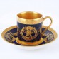 Demitasse Gold filiżanka typu litron mocca w złocie Heinrich Echt Kobalt