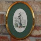 Francuska szlachcianka w owalnej ramie - ręcznie barwiony staloryt z XIX wieku