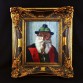 Unikatowe dzieło - olejny portret mężczyzny z brodą w niesamowitej ramie - Heinz Werner van der Porten