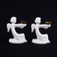 Anioły - para miniaturowych świeczników Rosenthal – biała porcelana i mosiądz
